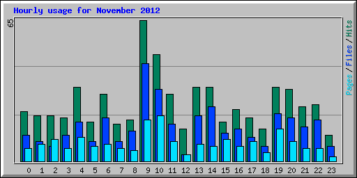 Hourly usage for November 2012